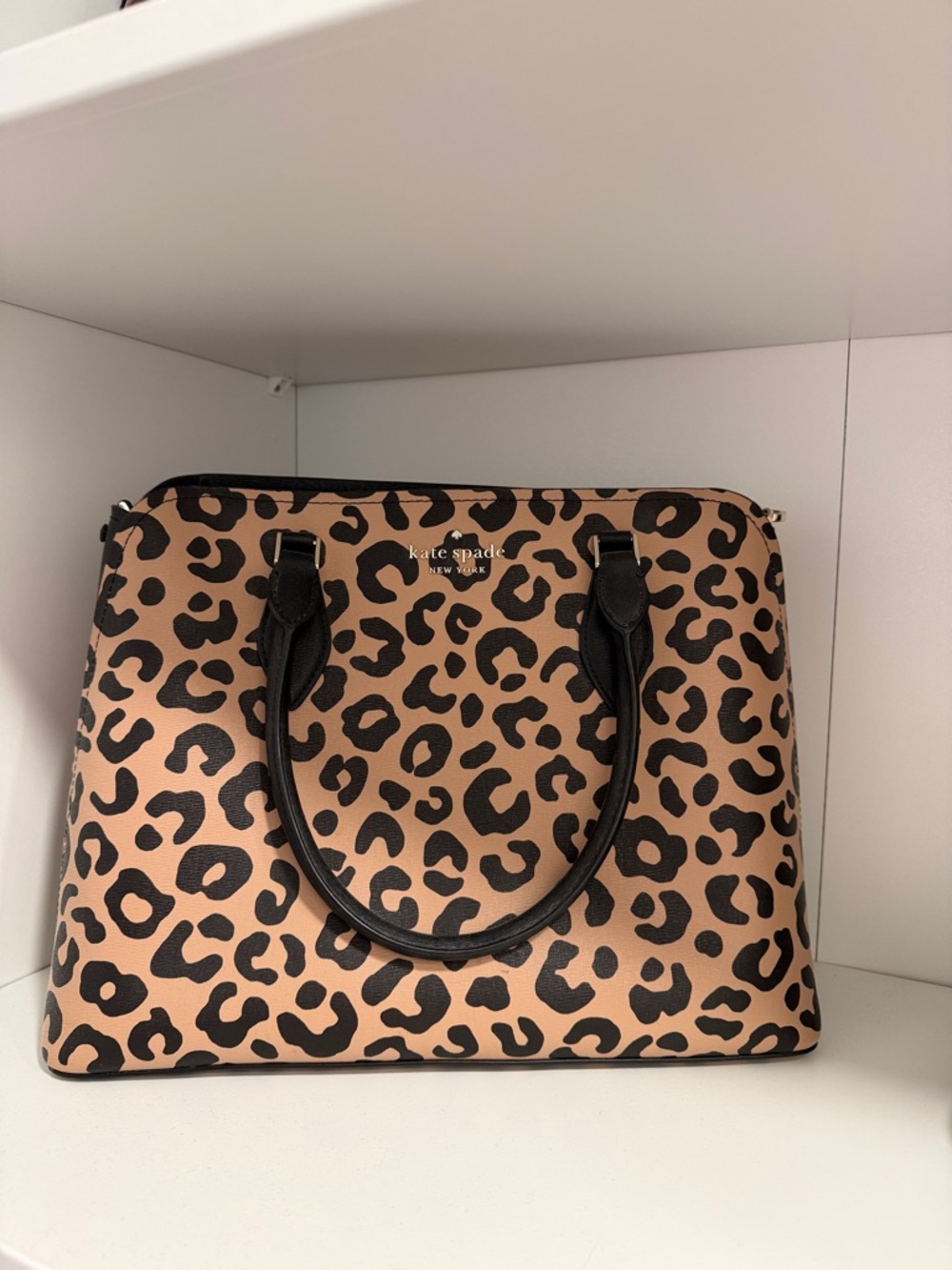 kate spade Leopard-Print Satchel in Tan and Black